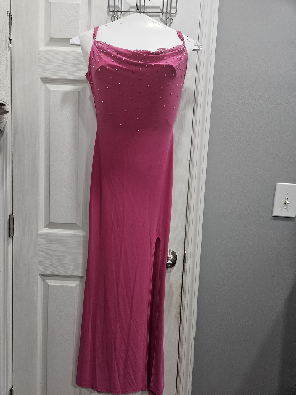 Jump Hot Pink Beaded Spaghetti Strap Maxi Dress